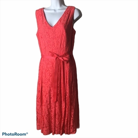 𝅺leslie Fay Mango Lace Sleeveless Dress - Picture 2 of 8